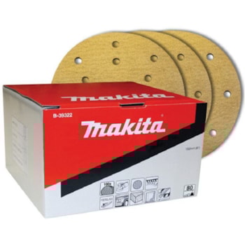 CONJUNTO DISCO DE LIXA 150MM#80 MAKITA - B-39322 CONJUNTO DISCO DE LIXA 150MM#80 MAKITA - B-39322