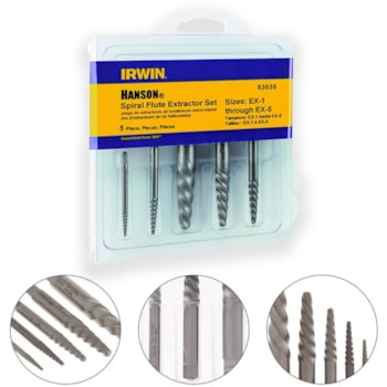 CONJUNTO EXTRATOR DE PARAFUSOS EM ESPIRAL 5 PCS - 53535 IRWIN