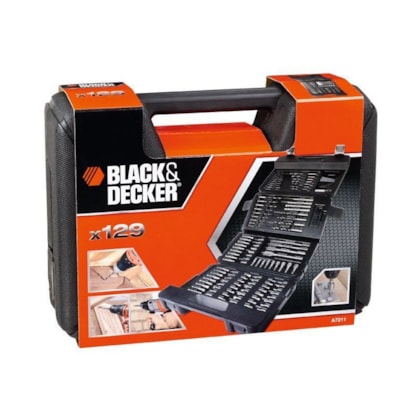 CONJUNTO P/ FURAR E PARAFUSAR129 PECAS A7211-XJ BLACK E DECKER