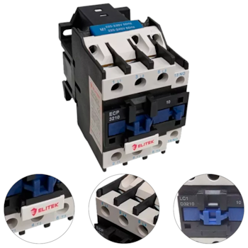 CONTATOR DE POTÊNCIA TRIPOLAR 32A 1NA 600V ECP32A10M - 1095 ELITEK CONTATOR DE POTÊNCIA TRIPOLAR 32A 1NA 600V ECP32A10M - 1095 ELITEK