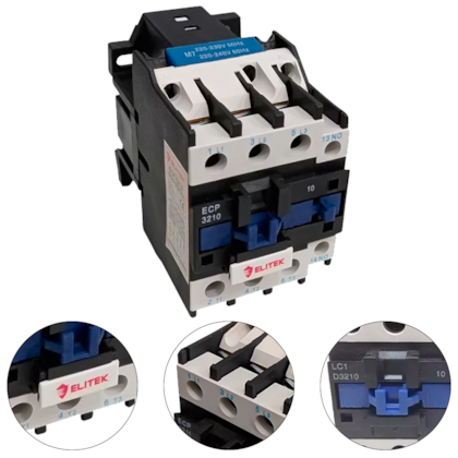 CONTATOR DE POTÊNCIA TRIPOLAR 32A 1NA 600V ECP32A10M - 1095 ELITEK CONTATOR DE POTÊNCIA TRIPOLAR 32A 1NA 600V ECP32A10M - 1095 ELITEK