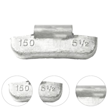 CONTRAPESO DE CHUMBO PARA CAMINHÃO COM CÂMARA MODELO 330 150G 25PÇS - 330150 JEDAL CONTRAPESO DE CHUMBO PARA CAMINHÃO COM CÂMARA MODELO 330 150G 25PÇS - 330150 JEDAL