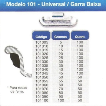 CONTRAPESO UNIVERSAL 10GR PTE 100PC - 101010 ASSIS & ASSIS