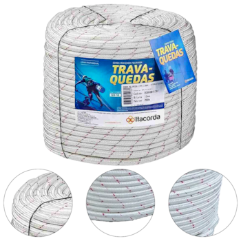 CORDA TRANÇADA POLIÉSTER VIRGEM TRAVA-QUEDAS 12MM X 200M - 02060041207 ITACORDA