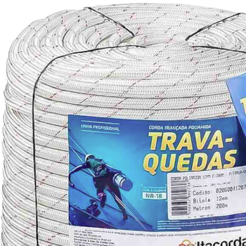 CORDA TRANÇADA POLIÉSTER VIRGEM TRAVA-QUEDAS 12MM X 200M - 02060041207 ITACORDA