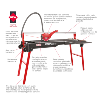 CORTADOR ELÉTRICO ZAPP 200 G2 220V/60Hz/900W - 61590 CORTAG