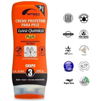 CREME PROTETOR PARA PELE LUVA QUÍMICA NUTRIEX GRUPO 3 200G CREME PROTETOR PARA PELE LUVA QUÍMICA NUTRIEX GRUPO 3 200G