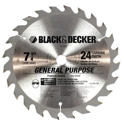 DISCO 7 1/4 POLEGADAS DE WÍDEA 24 DENTES - 71-727 BLACK + DECKER DISCO 7 1/4 POLEGADAS DE WÍDEA 24 DENTES - 71-727 BLACK + DECKER
