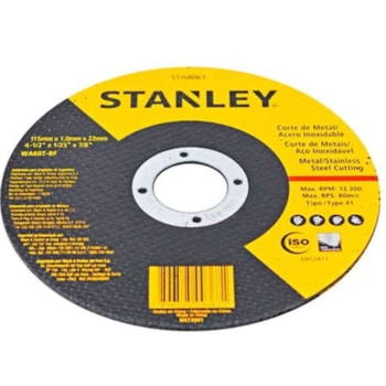 DISCO CORTE INOX 4 1/2X1.0X7/8 10 UNIDADES  - STA8061B STANLEY DISCO CORTE INOX 4 1/2X1.0X7/8 10 UNIDADES  - STA8061B STANLEY