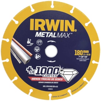 DISCO DE CORTE 7"x7/8 POL METALMAX - 1998846 IRWIN DISCO DE CORTE 7"x7/8 POL METALMAX - 1998846 IRWIN