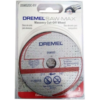 DISCO DE CORTE ALVENARIA DREMEL SAW-MAX DSM520C-RW DISCO DE CORTE ALVENARIA DREMEL SAW-MAX DSM520C-RW
