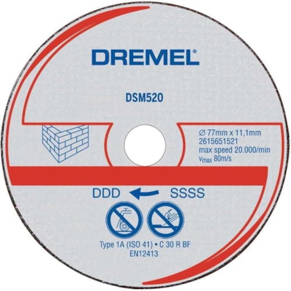DISCO DE CORTE ALVENARIA DREMEL SAW-MAX DSM520C-RW DISCO DE CORTE ALVENARIA DREMEL SAW-MAX DSM520C-RW