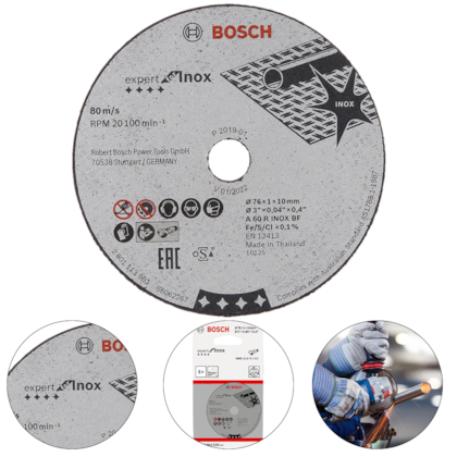 DISCO DE CORTE EXPERT FOR INOX 3" 5PCS - 2608601520 BOSCH DISCO DE CORTE EXPERT FOR INOX 3" 5PCS - 2608601520 BOSCH