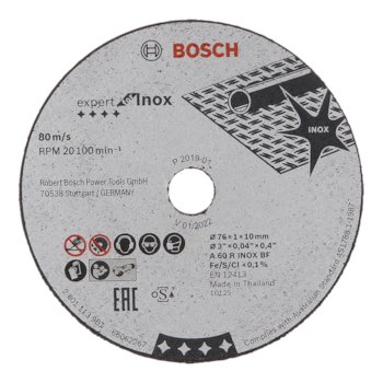 DISCO DE CORTE EXPERT FOR INOX 3" 5PCS - 2608601520 BOSCH DISCO DE CORTE EXPERT FOR INOX 3" 5PCS - 2608601520 BOSCH