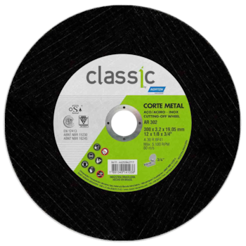DISCO DE CORTE INOX AR302 CLASSIC 14" X 1/8" X 1" (350 X 3,0 X 25,40MM) - 000000066252845630 NORTON DISCO DE CORTE INOX AR302 CLASSIC 14" X 1/8" X 1" (350 X 3,0 X 25,40MM) - 000000066252845630 NORTON