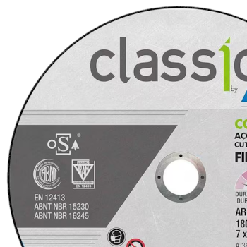 DISCO DE CORTE INOX CLASSIC BASIC AR101 7" X 1/16" X 7/8" (180 X 1,6 X 22MM) - 000000066252846362 NORTON DISCO DE CORTE INOX CLASSIC BASIC AR101 7" X 1/16" X 7/8" (180 X 1,6 X 22MM) - 000000066252846362 NORTON