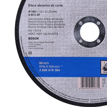DISCO DE CORTE METAL INOX 7" 180MM X 1,6MM - 2608619384000 BOSCH