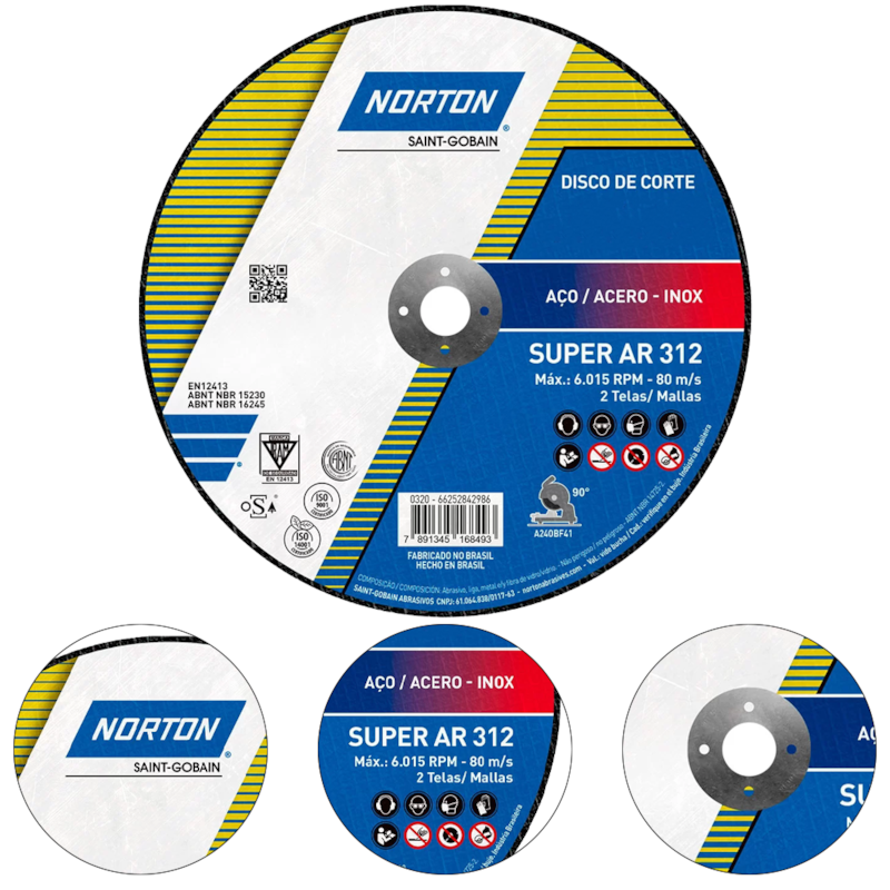 Norton Vulcan Trennscheiben 115 Mm – 25 Stück, Für Edelstahl & Metall, 1,0 Mm Dick, Mit Aluminiumoxid-Körnung, Eisen-/schwefel-/chlorfrei, Für Winkelschleifer 1200W+