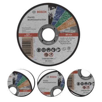 DISCO DE CORTE RÁPIDO MULTICONSTRUCTION 115 X 1MM - 2608602384 BOSCH