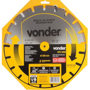 DISCO DE CORTE SEGMENTADO PARA ASFALTO/CONCRETOS  DCV 0350 - VONDER