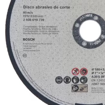 DISCO DE CORTE STD FOR METAL 180x30MM - 2608619739000 BOSCH