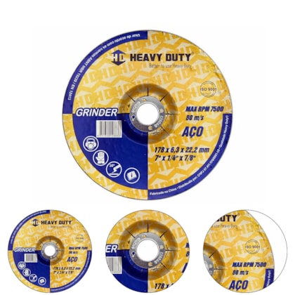 DISCO DE DESBASTE 7" 178 X 6,3 X 22,2 GRINDER - 160819 HEAVY DUTY