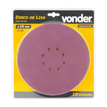 DISCO DE LIXA COM COSTADO EM PLUMA 225MM G120 P/ LIXAD. LPV600/LPV1000 - 1258225120 VONDER