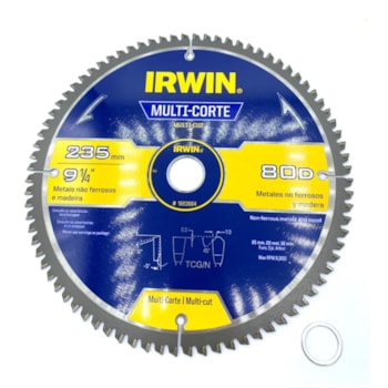 DISCO DE SERRA CIRCULAR 235 MM COM 80 DENTES - 1863684 IRWIN