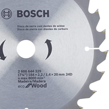 DISCO DE SERRA CIRCULAR ECOLINE Ø184MM 24D - 2608644329000 BOSCH