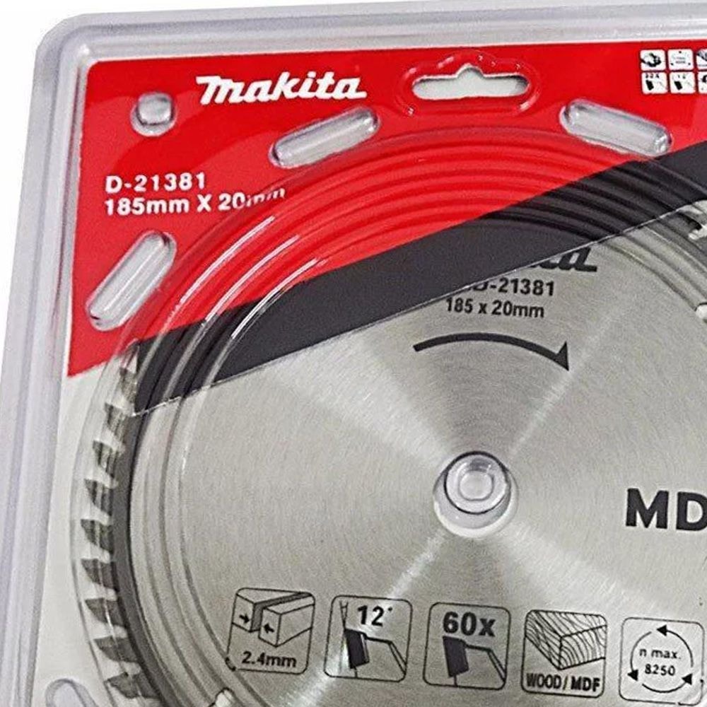 DISCO DE SERRA EM WIDEA 185MM 60 D PARA MDF D-21381 - MAKITA - HBR