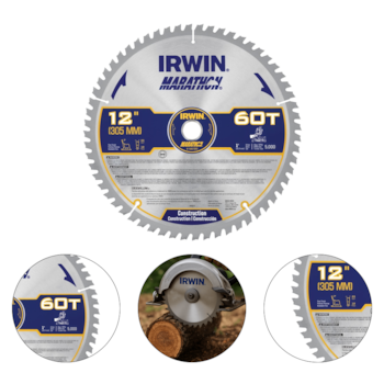 DISCO DE SERRA ESQUADRIA 12" 305MM 60 DENTES MARATHON PARA MADEIRAS VARIADAS - IRWIN