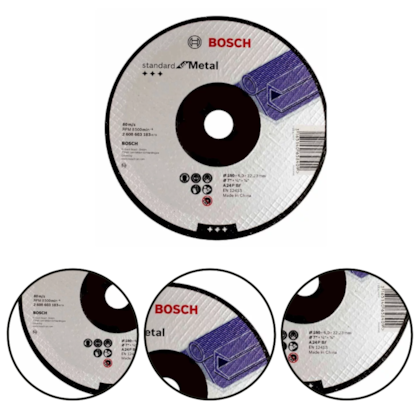 DISCO DESBASTE PARA METAL 7" 180MM X 6.0 MM STANDART - BOSCH DISCO DESBASTE PARA METAL 7" 180MM X 6.0 MM STANDART - BOSCH