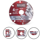 DISCO DIAMANTADO 4.1/2" 115 MM P/ CORTE DE METAL - 412,0001 ROCAST DISCO DIAMANTADO 4.1/2" 115 MM P/ CORTE DE METAL - 412,0001 ROCAST