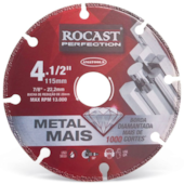 DISCO DIAMANTADO 4.1/2" 115 MM P/ CORTE DE METAL - 412,0001 ROCAST DISCO DIAMANTADO 4.1/2" 115 MM P/ CORTE DE METAL - 412,0001 ROCAST