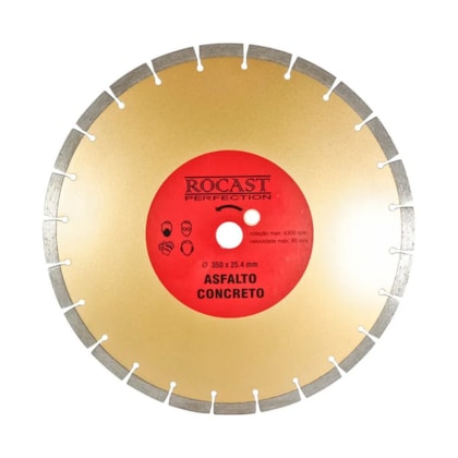 DISCO DIAMANTADO PARA ASFALTO E CONCRETO 350 MM - ROCAST 34,0011 DISCO DIAMANTADO PARA ASFALTO E CONCRETO 350 MM - ROCAST 34,0011