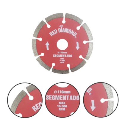 DISCO DIAMANTADO SEGMENTADO 110MM GIGATOOLS - 841 RED DIAMOND DISCO DIAMANTADO SEGMENTADO 110MM GIGATOOLS - 841 RED DIAMOND