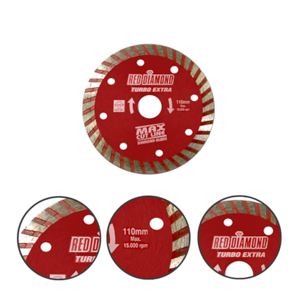 DISCO DIAMANTADO TURBO 110MM GIGATOOLS - 842 RED DIAMOND DISCO DIAMANTADO TURBO 110MM GIGATOOLS - 842 RED DIAMOND