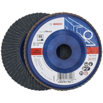 DISCO FLAP BLUE METAL 115MM 4½" G- 60 - 2608607362 BOSCH DISCO FLAP BLUE METAL 115MM 4½" G- 60 - 2608607362 BOSCH