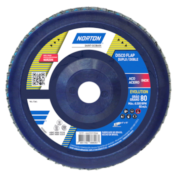 DISCO FLAP EVOLUTION R822 4.1/2" 115MM G80 - 000000066623313733 NORTON DISCO FLAP EVOLUTION R822 4.1/2" 115MM G80 - 000000066623313733 NORTON