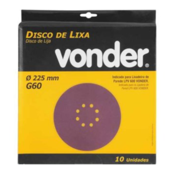 DISCO LIXA C/ COSTADO EM PLUMA G60 P/ LIXAD LPV600/LPV1000 - 1258225060 VONDER