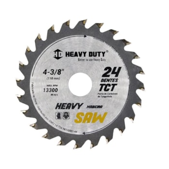 DISCO SERRA VIDEA 4.3/8 X 24 DENTES - 168975 HEAVY DUTY DISCO SERRA VIDEA 4.3/8 X 24 DENTES - 168975 HEAVY DUTY