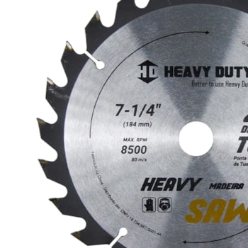 DISCO SERRA VIDEA 4.3/8 X 24 DENTES - 168975 HEAVY DUTY DISCO SERRA VIDEA 4.3/8 X 24 DENTES - 168975 HEAVY DUTY