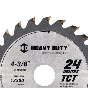 DISCO SERRA VIDEA 4.3/8 X 24 DENTES - 168975 HEAVY DUTY DISCO SERRA VIDEA 4.3/8 X 24 DENTES - 168975 HEAVY DUTY