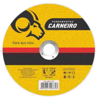 DISCOS DE CORTE INOX 180 X 22 MM CARNEIRO 40401003 DISCOS DE CORTE INOX 180 X 22 MM CARNEIRO 40401003