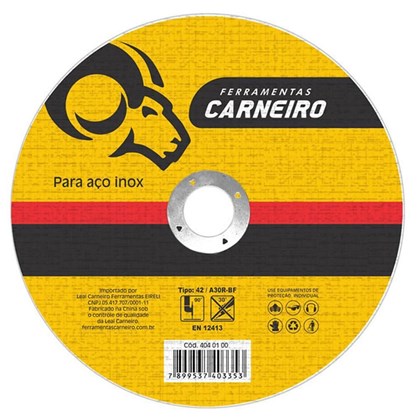 DISCOS DE CORTE INOX 180 X 22 MM CARNEIRO 40401003