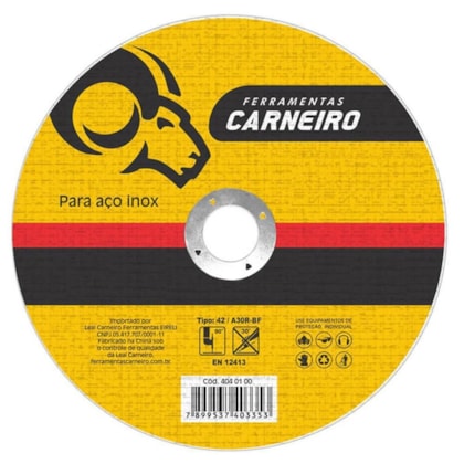 DISCOS DE CORTE INOX 180 X 22 MM CARNEIRO 40401003 DISCOS DE CORTE INOX 180 X 22 MM CARNEIRO 40401003