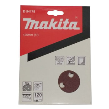 DISCOS DE LIXA 125MM GRAO 120 C/10 D-54178 MAKITA