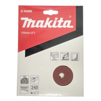 DISCOS DE LIXA 125MM GRAO 240 C/10 D-54209 MAKITA