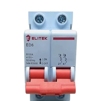 DISJUNTOR BIFASICO BIPOLAR 16A CURVA C ED62C16A - 1679 ELITEK DISJUNTOR BIFASICO BIPOLAR 16A CURVA C ED62C16A - 1679 ELITEK