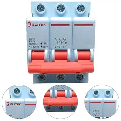 DISJUNTOR TRIFASICO TRIPOLAR 40A CURVA C ED63C40A - 1694 ELITEK DISJUNTOR TRIFASICO TRIPOLAR 40A CURVA C ED63C40A - 1694 ELITEK